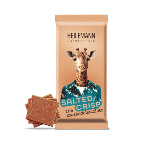 Heilemann Masked Chocolates leckere Salted Crisp Edelvollmilch-Schokolade, 37 g