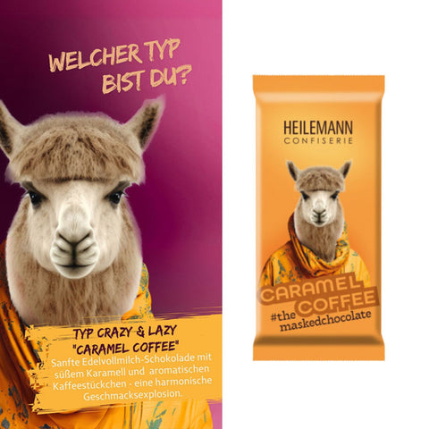 Heilemann Masked Chocolates leckere Caramel Coffee Edelvollmilch-Schokolade, 37 g