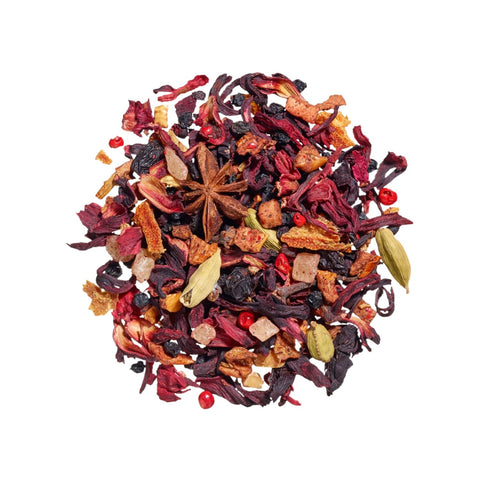 Geschenk-Idee Weihnachten: Bunter Teller mit duftenden Glühwein-Tee & edlen Winterpralinen